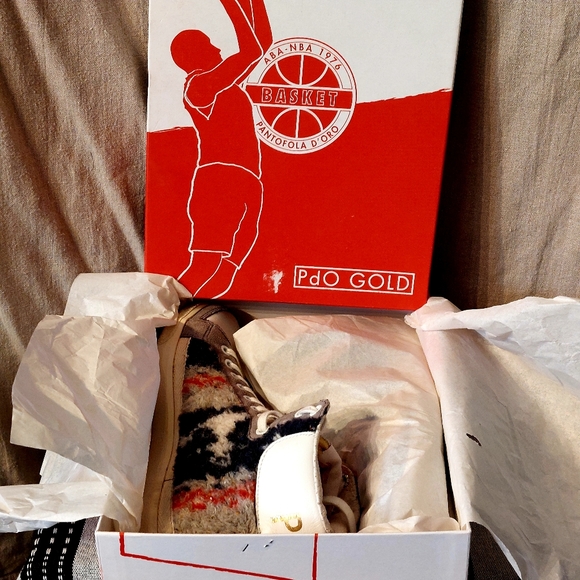 Pantofola d'Oro white & grey hi-top sneaker w sherpa trim, sz 40, EUC - Picture 14 of 16